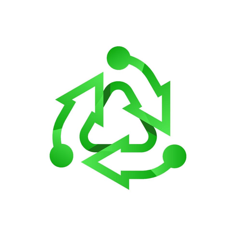 groen recyclingslogo. recycling icoon. gerecyclede eco-vector. recycle pijlen ecologie symbool. gerecyclede cyclus pijl. milieu symbool. v vector