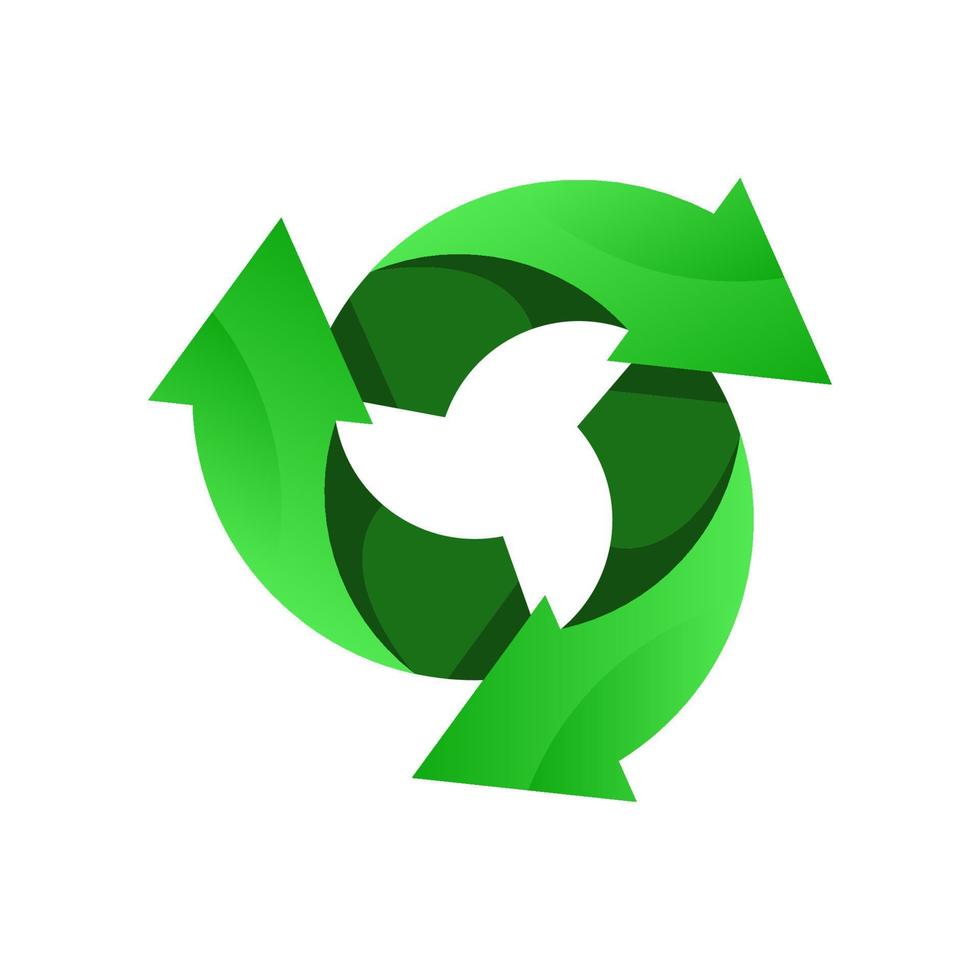 groen recyclingslogo. recycling icoon. gerecyclede eco-vector. recycle pijlen ecologie symbool. gerecyclede cyclus pijl. milieu symbool. v vector