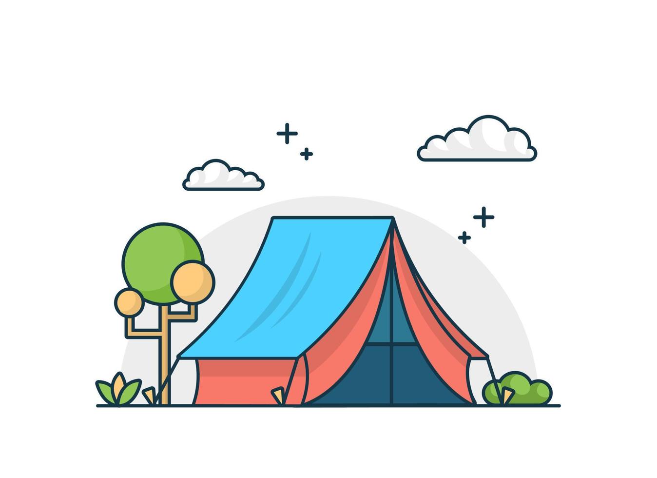 tent plat ontwerp schets moderne stijl vector