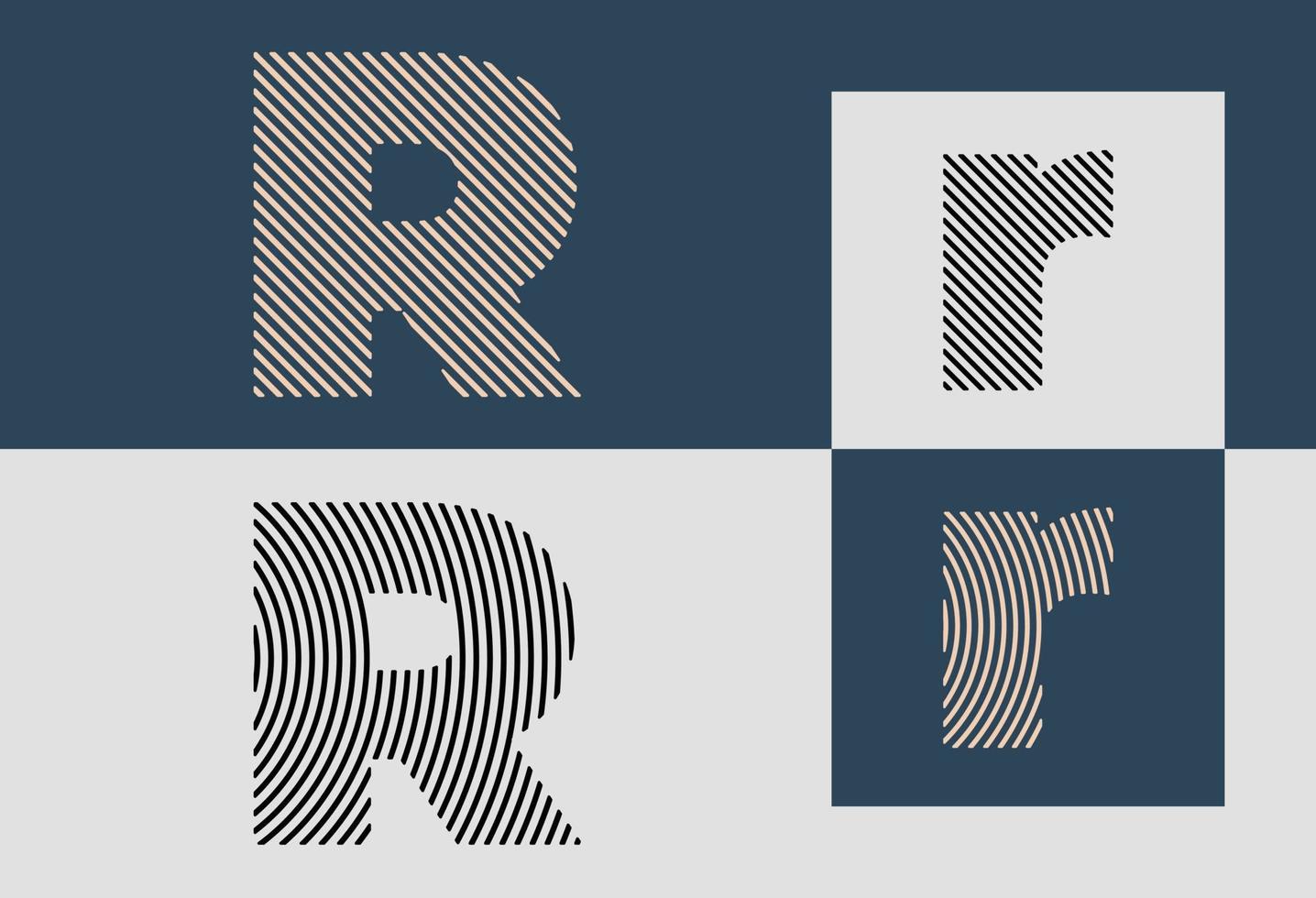 creatieve eerste lijn letters r logo ontwerpen bundel. vector