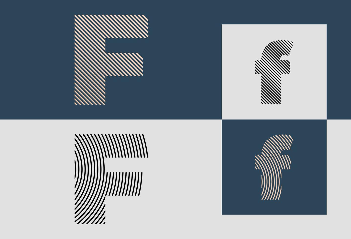creatieve eerste lijn letters f logo ontwerpen bundel. vector