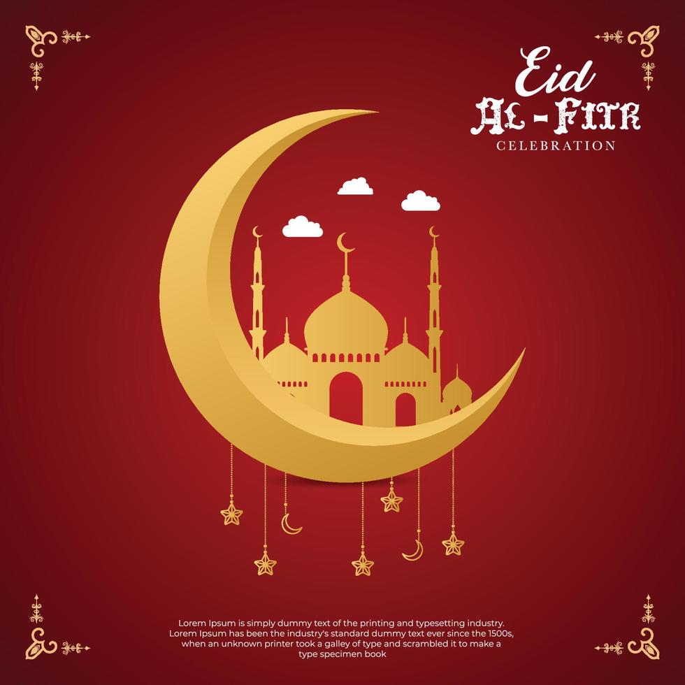 eid al-fitr mubarak. creatieve advertenties voor sociale media, spandoek, poster, wenskaartsjabloonontwerp vector