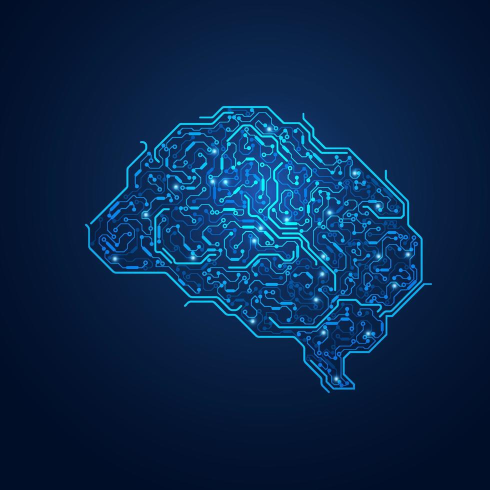 futuristisch elektronisch brein vector
