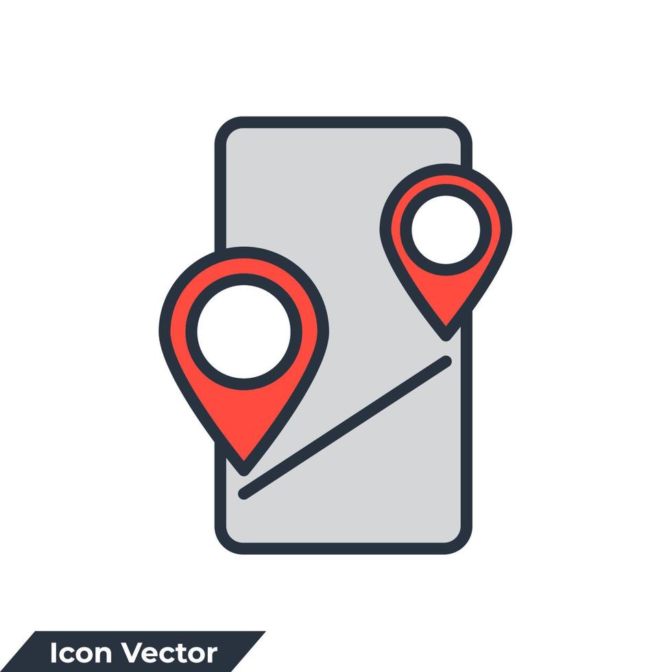 mobiele gps pictogram logo vectorillustratie. navigatiesymboolsjabloon voor grafische en webdesigncollectie vector