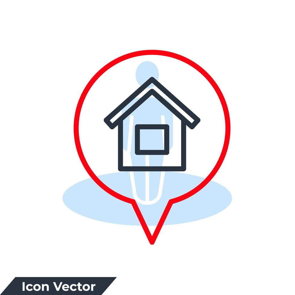 thuislocatie pictogram logo vectorillustratie. adressymboolsjabloon voor grafische en webdesigncollectie vector