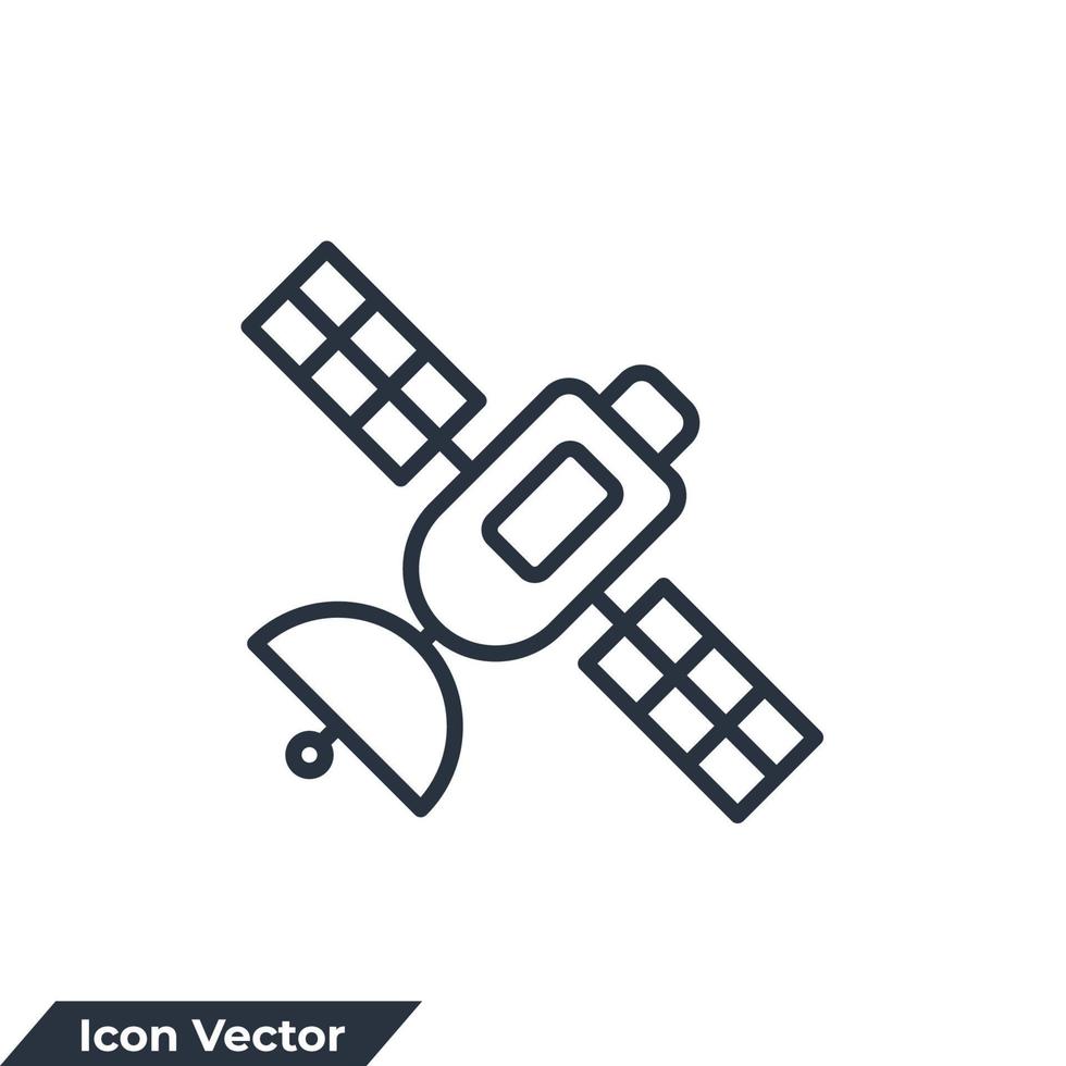 satelliet pictogram logo vectorillustratie. omroepsymboolsjabloon voor grafische en webdesigncollectie vector