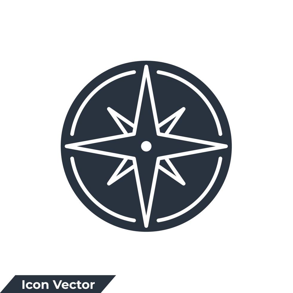 windroos pictogram logo vectorillustratie. kompassymboolsjabloon voor grafische en webdesigncollectie vector