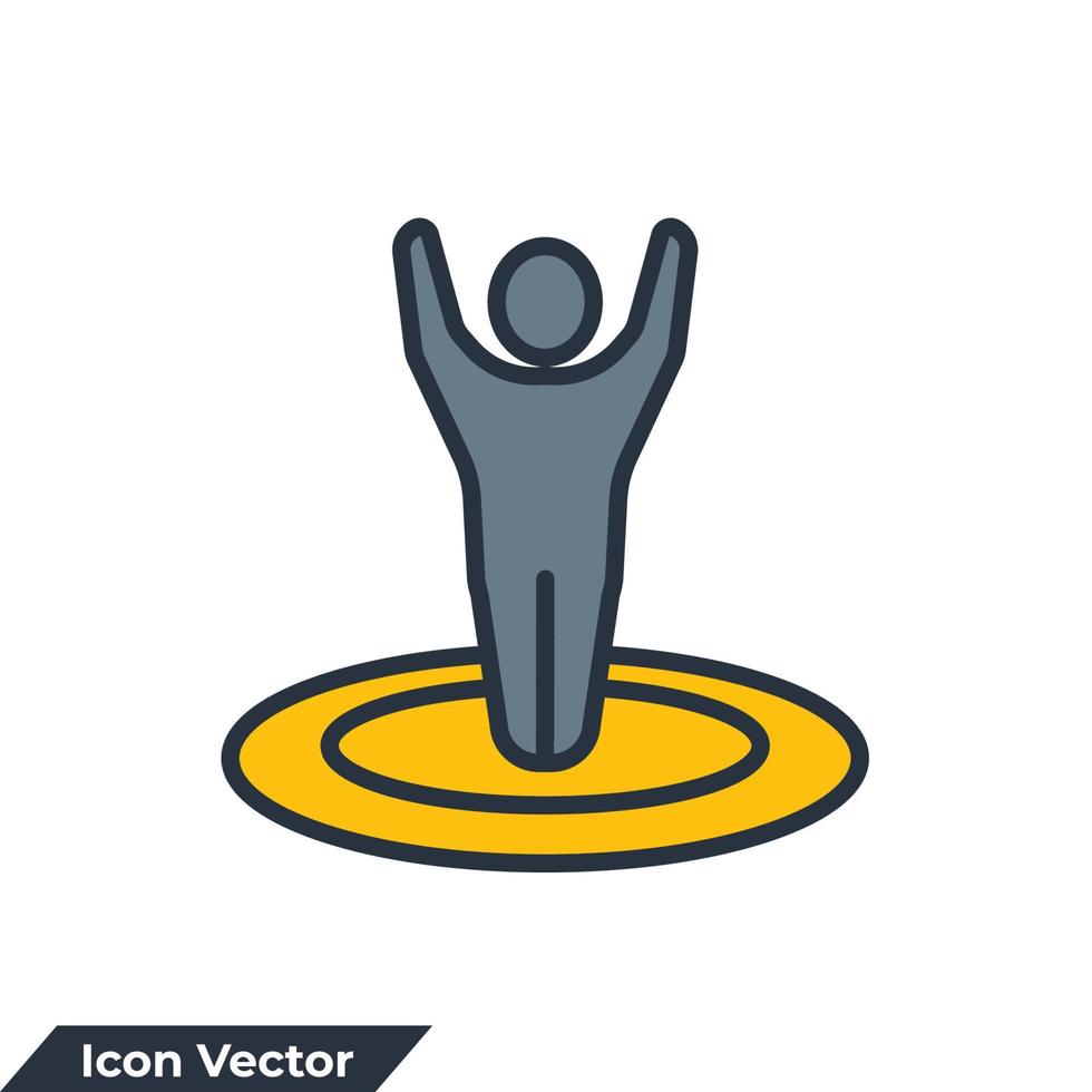 je bent hier pictogram logo vectorillustratie. bestemmingssymboolsjabloon voor grafische en webdesigncollectie vector
