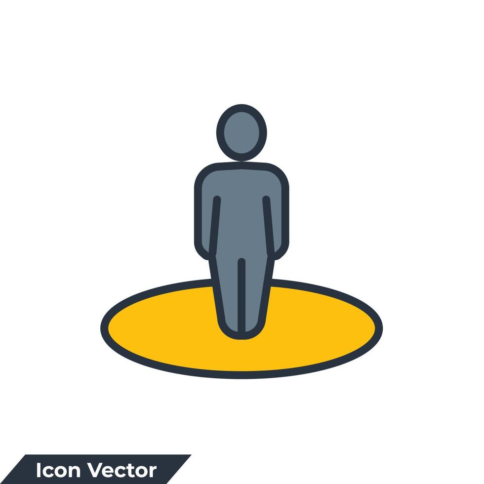 je bent hier pictogram logo vectorillustratie. bestemmingssymboolsjabloon voor grafische en webdesigncollectie vector