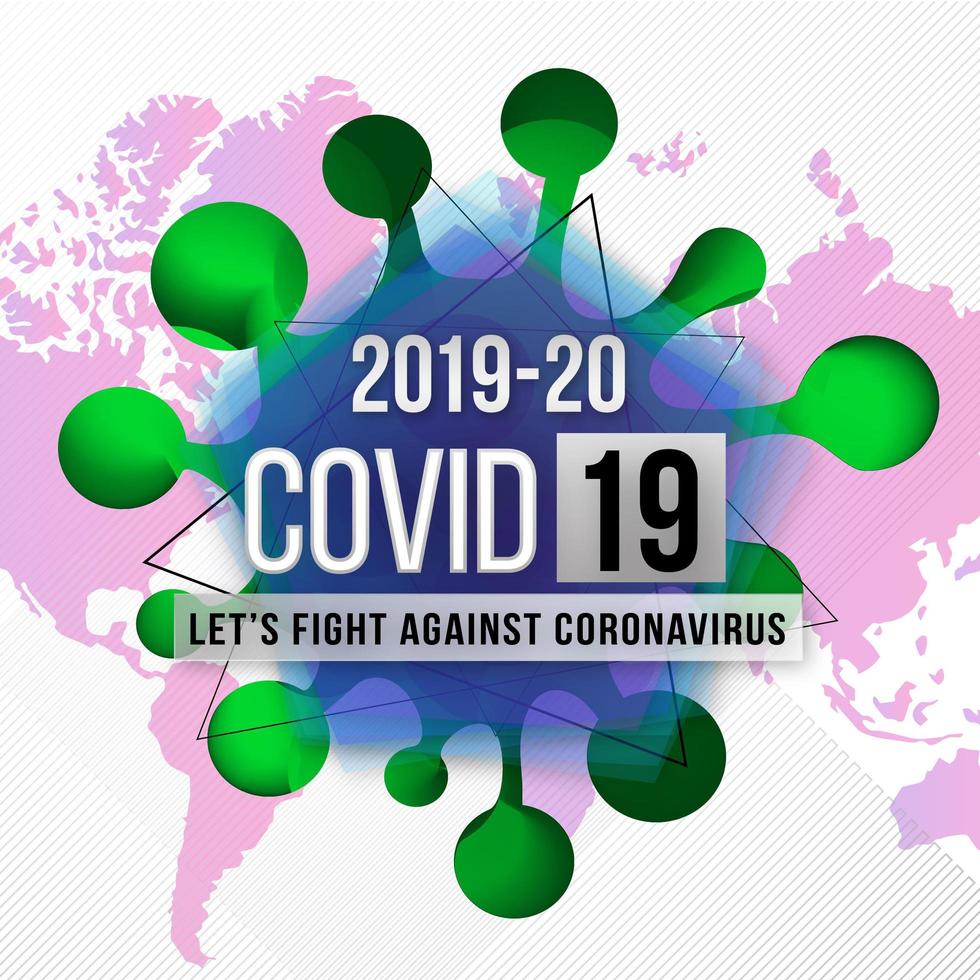covid-19 voorlichtingsposter over de verspreiding van ziekten over de hele wereld vector