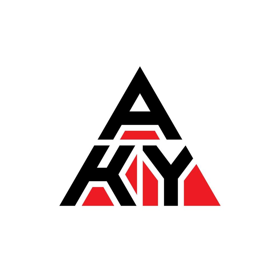 aky driehoek brief logo ontwerp met driehoekige vorm. aky driehoek logo ontwerp monogram. aky driehoek vector logo sjabloon met rode kleur. aky driehoekig logo eenvoudig, elegant en luxueus logo.