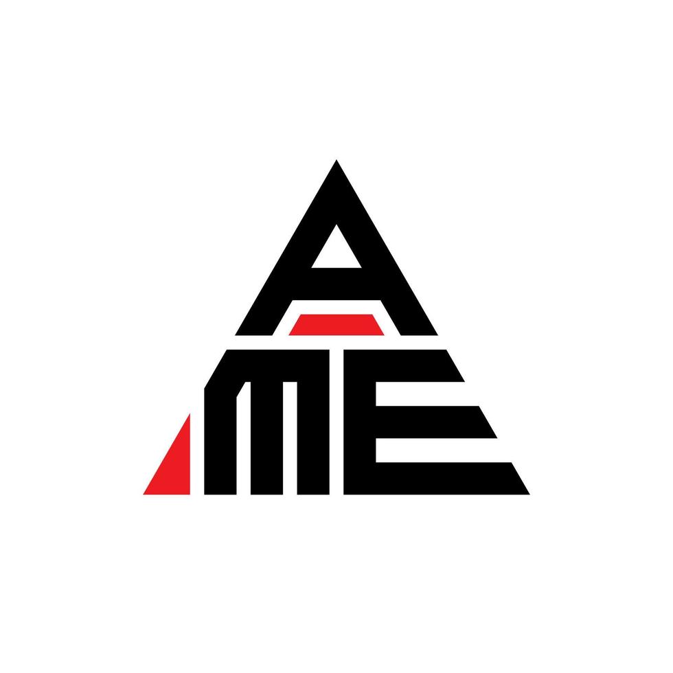 ame driehoek brief logo ontwerp met driehoekige vorm. ame driehoek logo ontwerp monogram. ame driehoek vector logo sjabloon met rode kleur. ame driehoekig logo eenvoudig, elegant en luxueus logo.