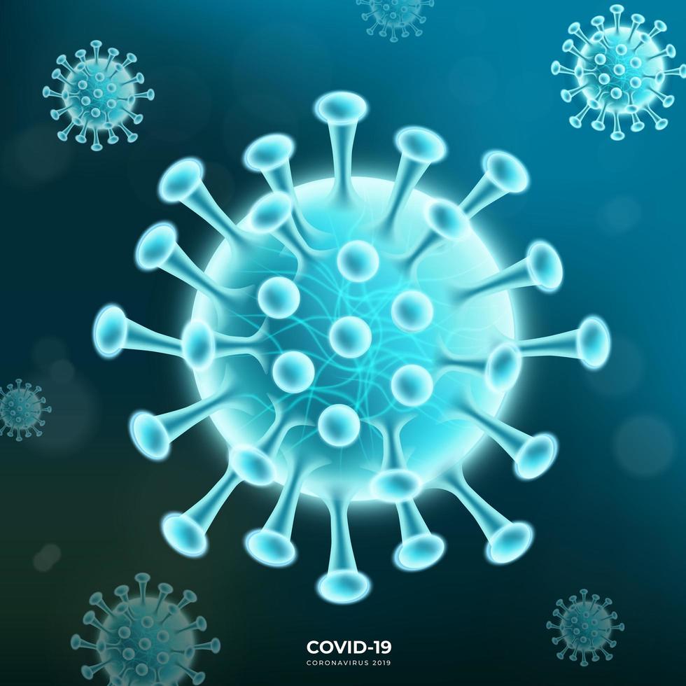 blauwe coronavirus achtergrond vector