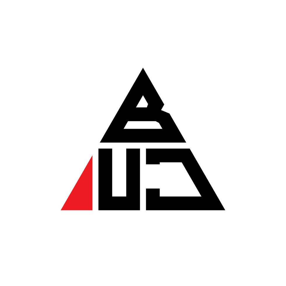 buj driehoek brief logo ontwerp met driehoekige vorm. buj driehoek logo ontwerp monogram. buj driehoek vector logo sjabloon met rode kleur. buj driehoekig logo eenvoudig, elegant en luxueus logo.