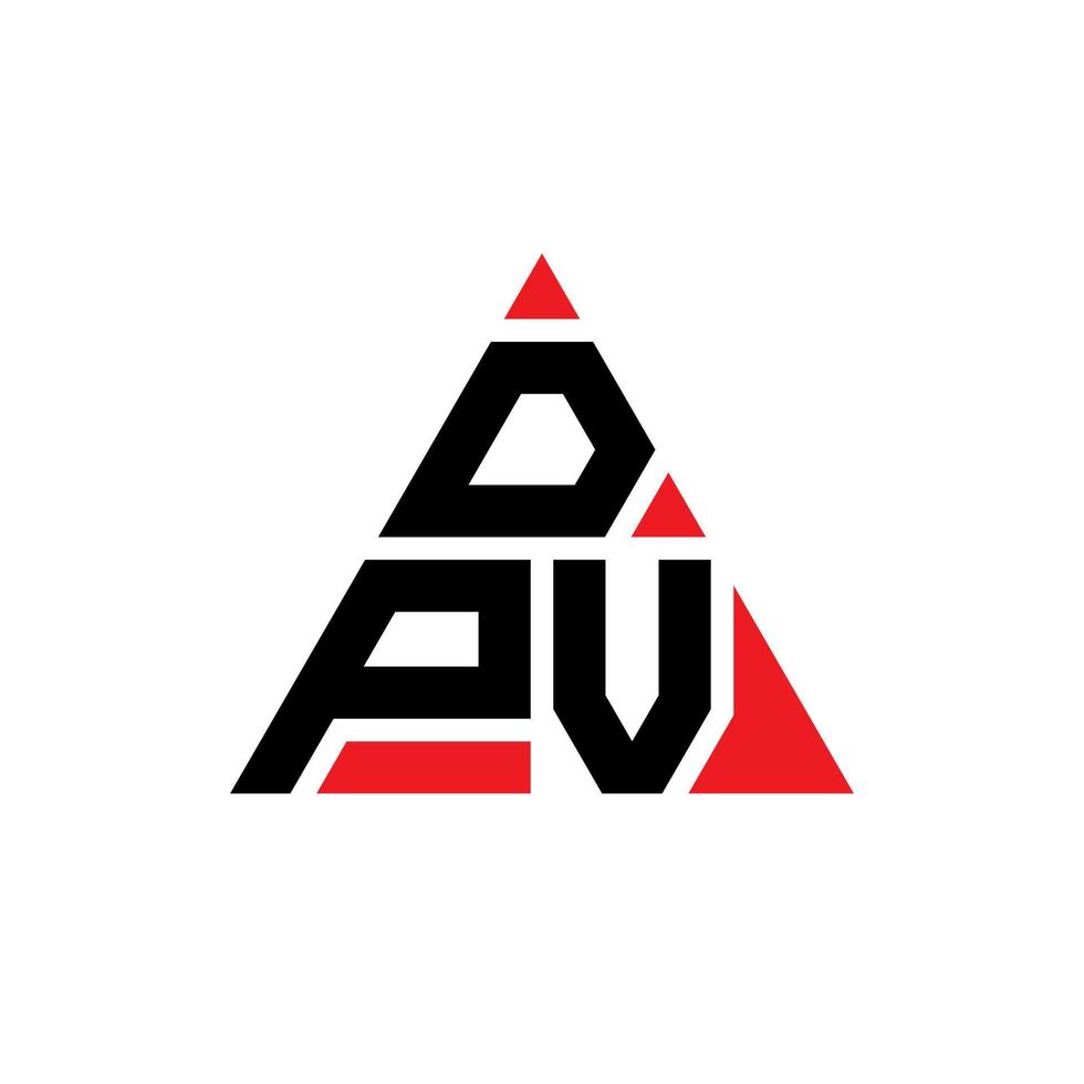 dpv driehoek brief logo ontwerp met driehoekige vorm. dpv driehoek logo ontwerp monogram. dpv driehoek vector logo sjabloon met rode kleur. dpv driehoekig logo eenvoudig, elegant en luxueus logo.