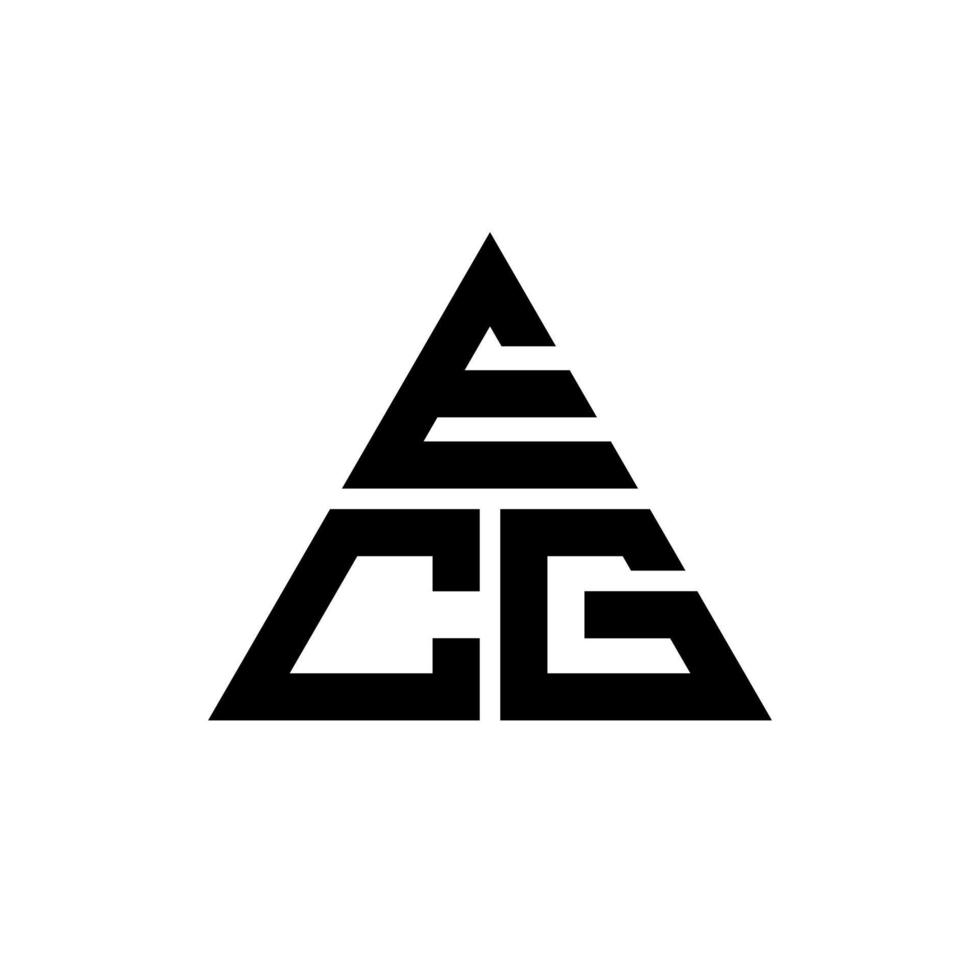 ecg driehoek brief logo ontwerp met driehoekige vorm. ecg driehoek logo ontwerp monogram. ecg driehoek vector logo sjabloon met rode kleur. ecg driehoekig logo eenvoudig, elegant en luxueus logo.