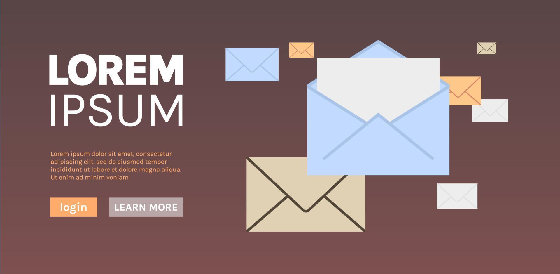 e-mail inbox bericht en nieuwe ongelezen mail zakelijke communicatie concept platte vectorillustratie. vector