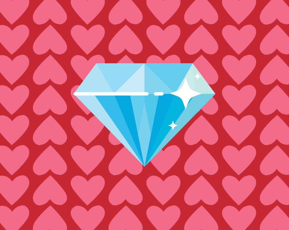 platte syle diamant en kristal rijkdom platte vectorillustratie. vector