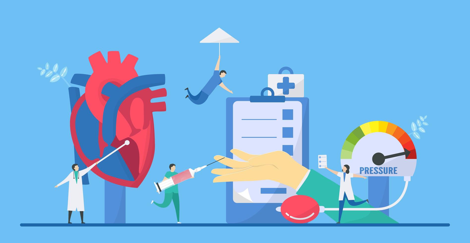 hypertrofische cardiomyopathie ziekte concept vector