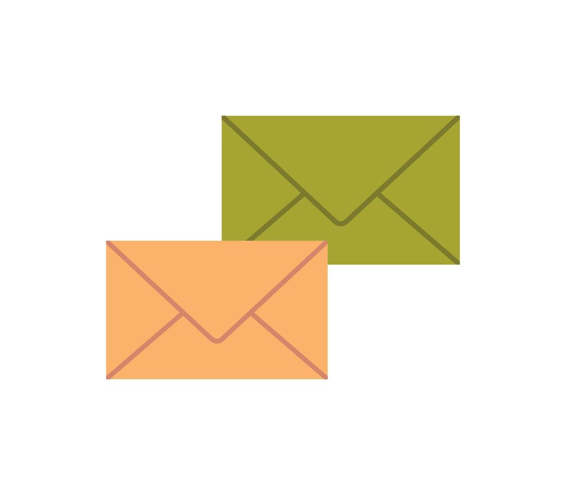 envelop en mail platte vectorillustratie. vector