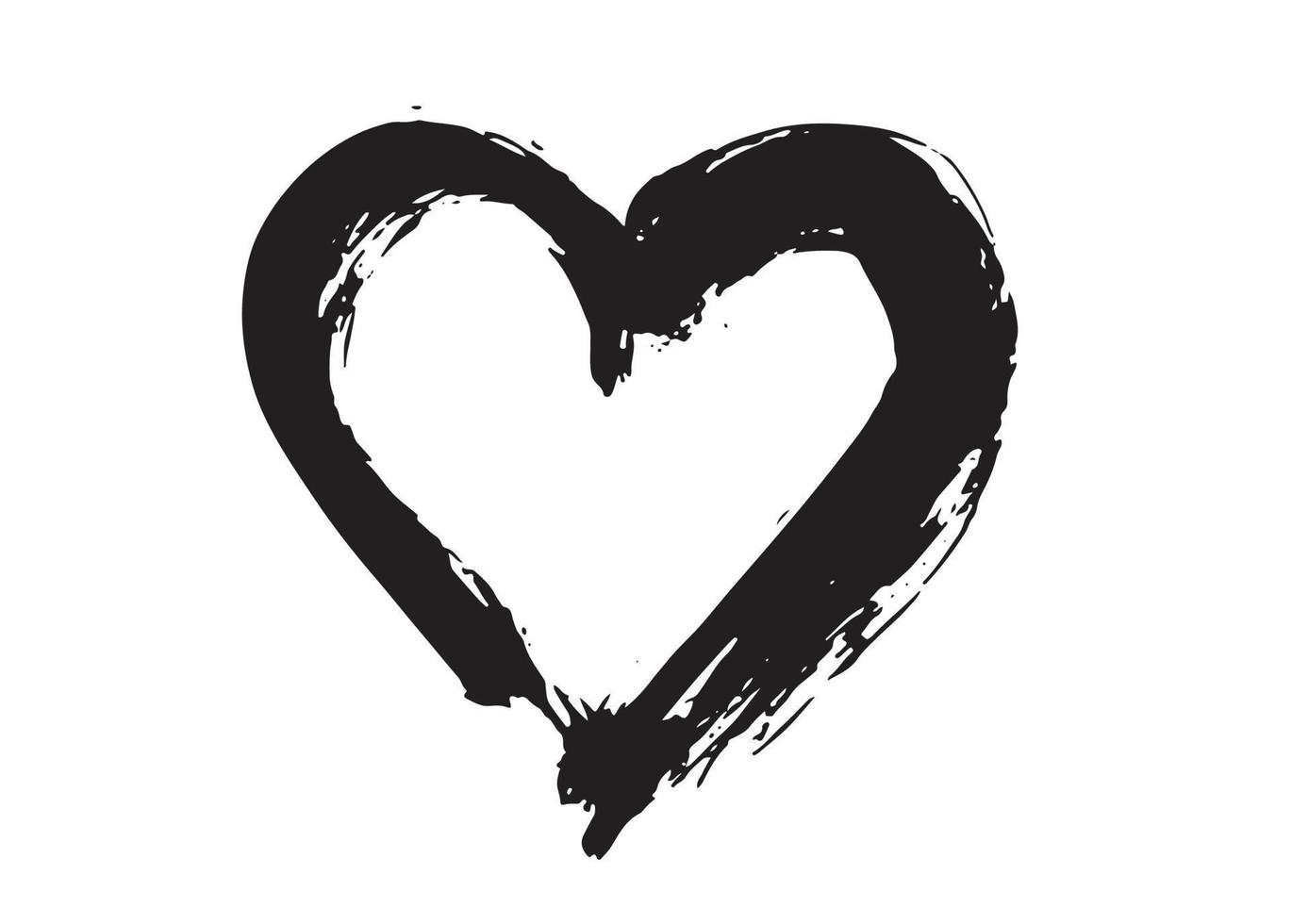Valentijnsdag. hand getekende grunge harten. vectorillustratie van rode harten. vector