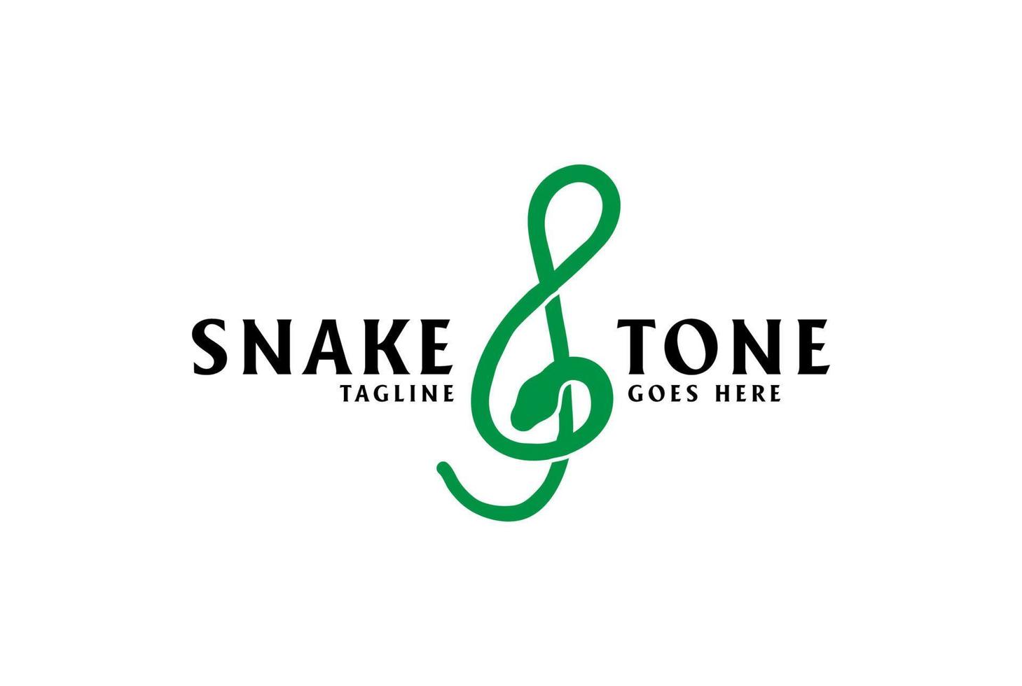 minimalistische python anaconda cobra slang opmerking toon muziek instrument logo ontwerp vector