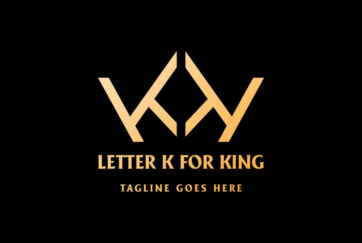 elegante luxe gouden koningskroon letter k of kk monogram initialen logo ontwerp vector