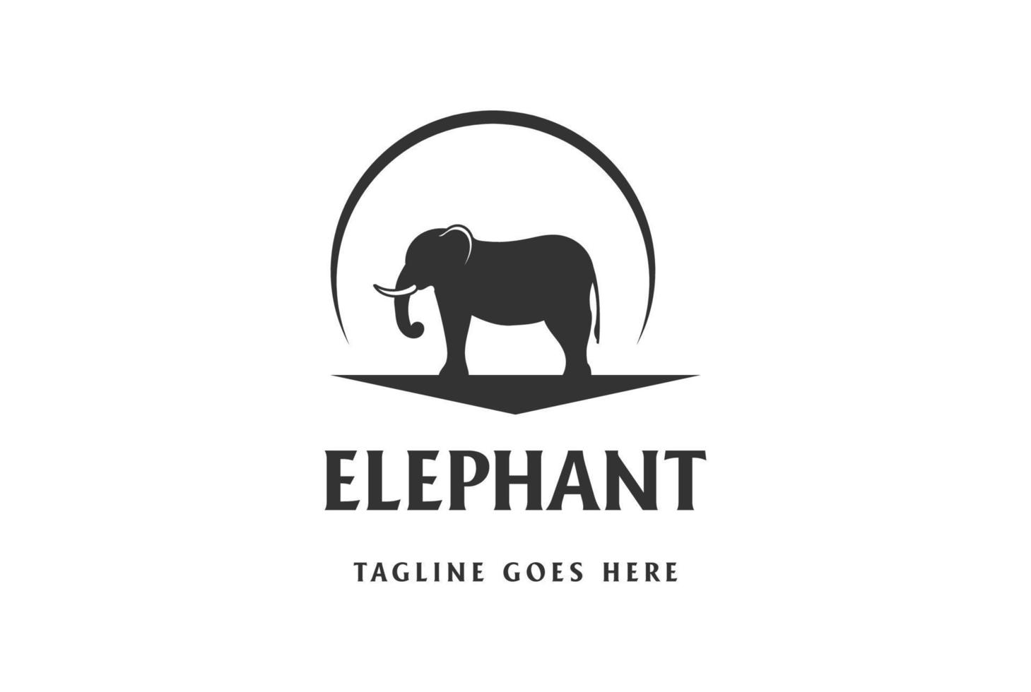 silhouet van zon maan olifant logo ontwerp vector