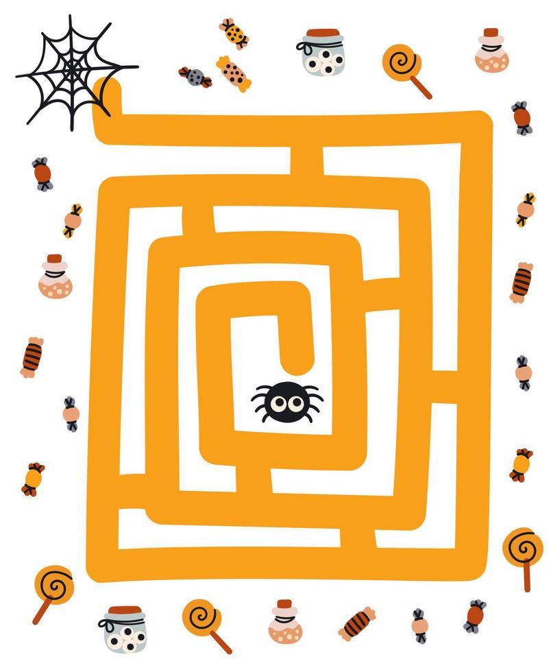 een doolhofspel voor kinderen. halloween-concept vector