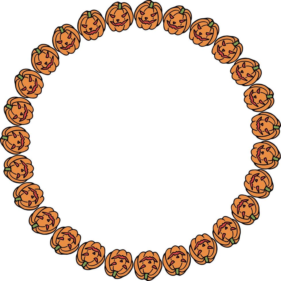 rond frame met pompoen voor halloween. vector afbeelding.