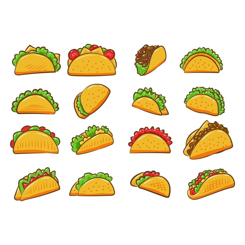 taco collectie set vector