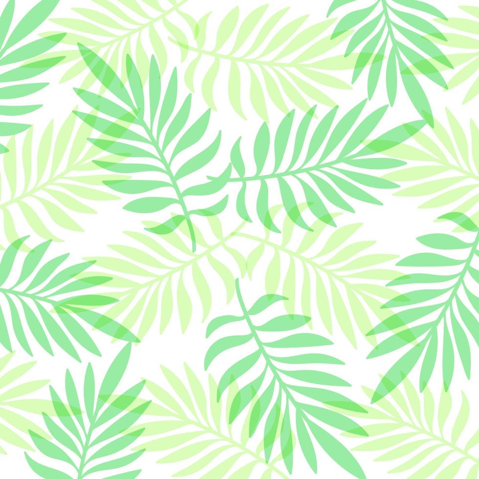 eenvoudige tropische bladerenachtergrond. abstracte achtergrond met overlappende palmbladeren van groen en mint kleur. zomer exotische behang vector. vector