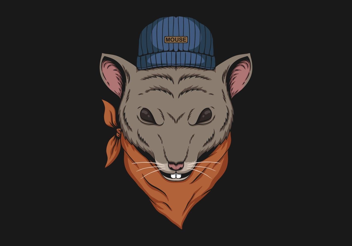 muis hoofd bandana vector