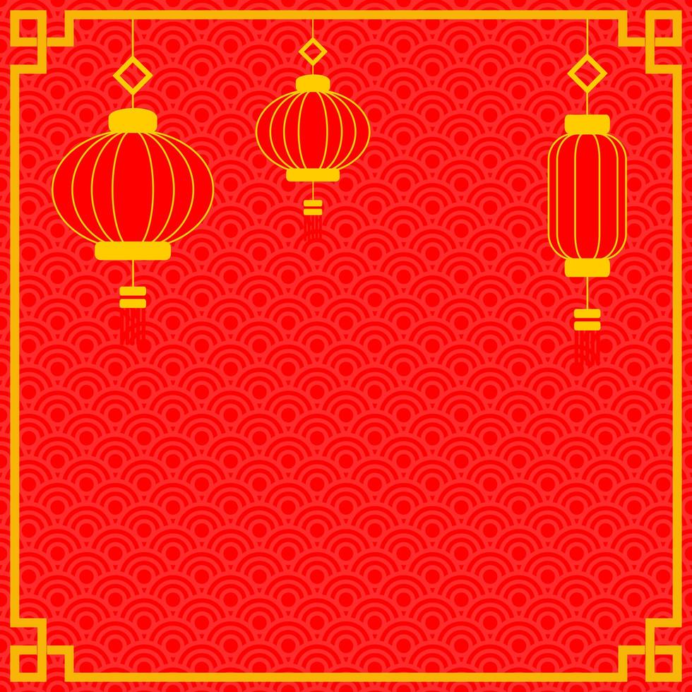 rode kleuren gouden Chinese achtergrond vector