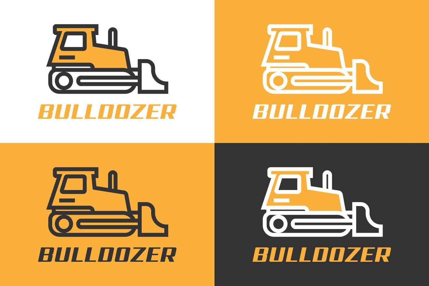 bulldozer pictogrammen in kaderstijl. elementen voor uw vectorontwerp. vector