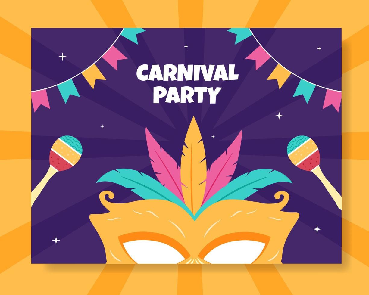 happy carnaval party photocall sjabloon cartoon achtergrond vectorillustratie vector