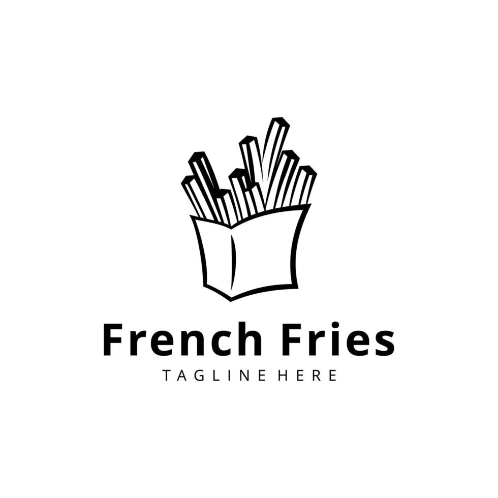 Franse frietjes logo vector illustratie geïsoleerde background