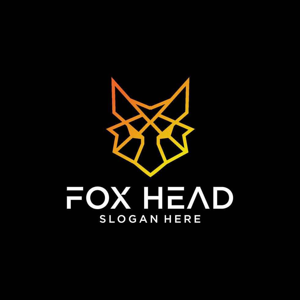 vos hoofd geometrische logo vector illustratie geïsoleerde background
