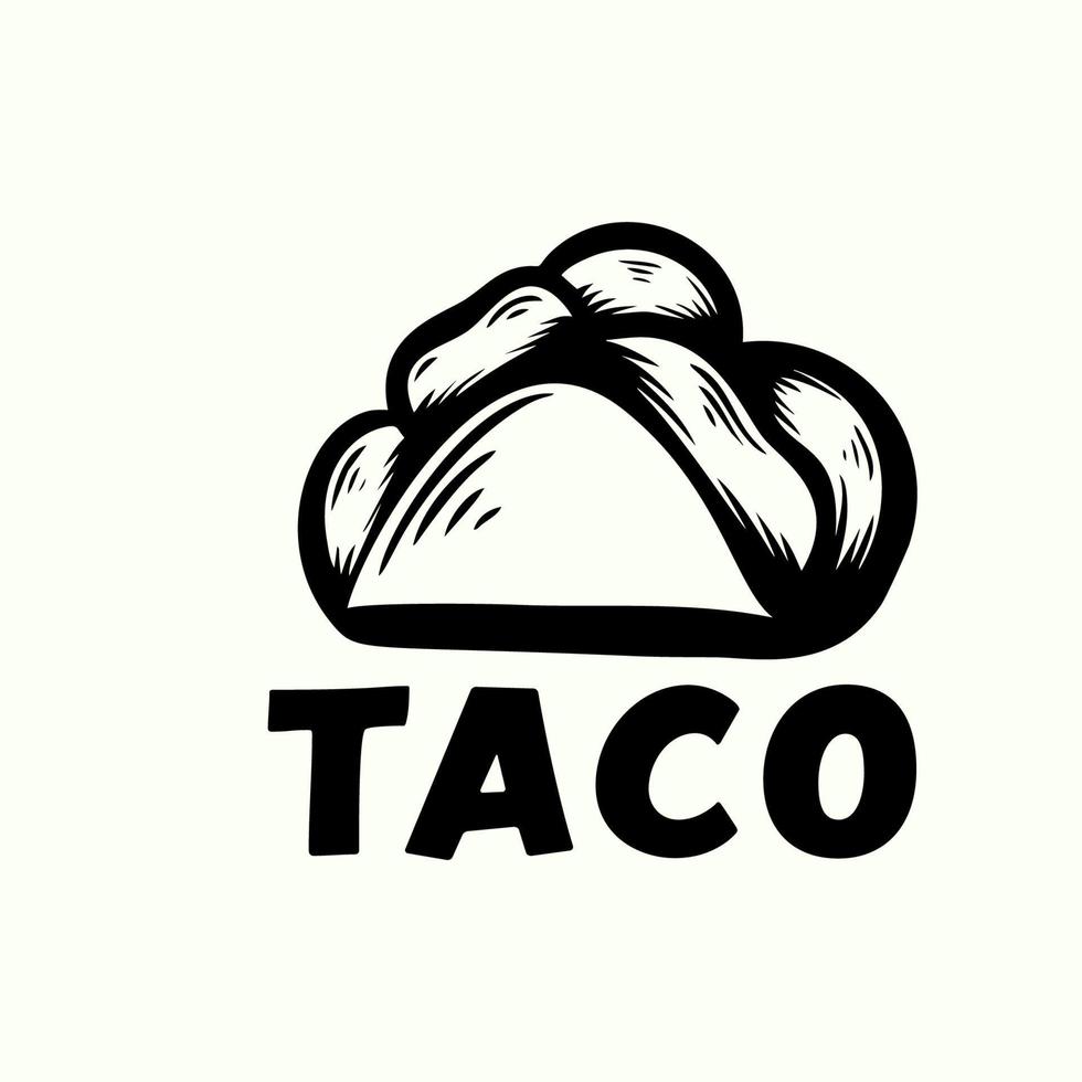 taco's logo ontwerp vectorillustratie. hotdogworstsilhouet, goed voor restaurantmenu en cafébadge. vector illustratie geïsoleerde achtergrond