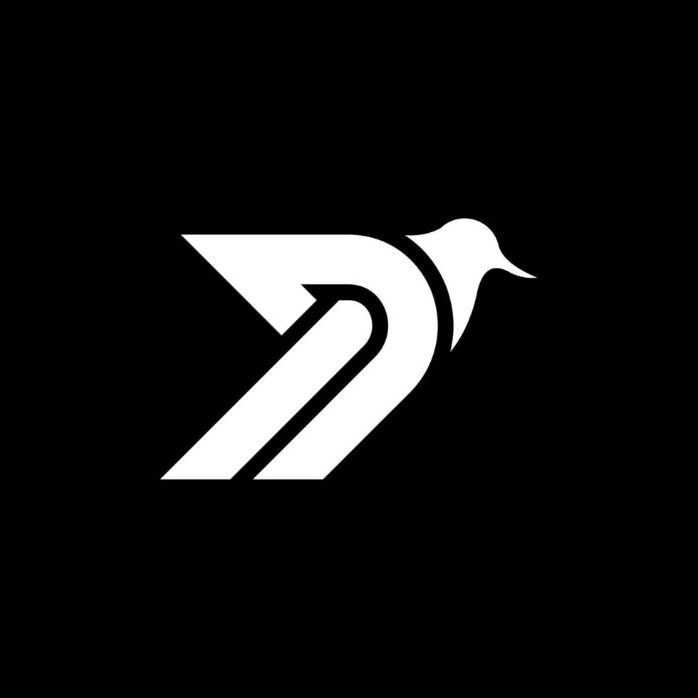 p monogram met vogel logo ontwerp concept vector premium