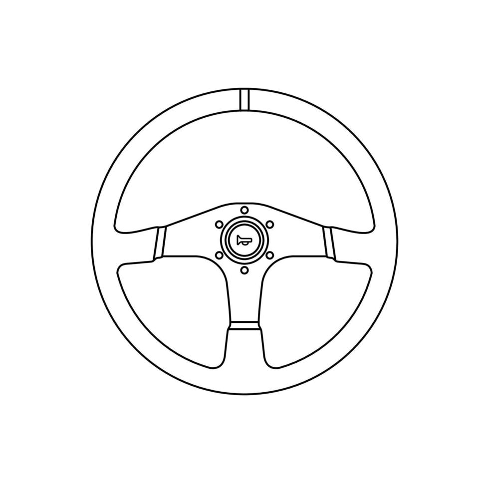 stuurwiel overzicht pictogram illustratie op witte achtergrond vector