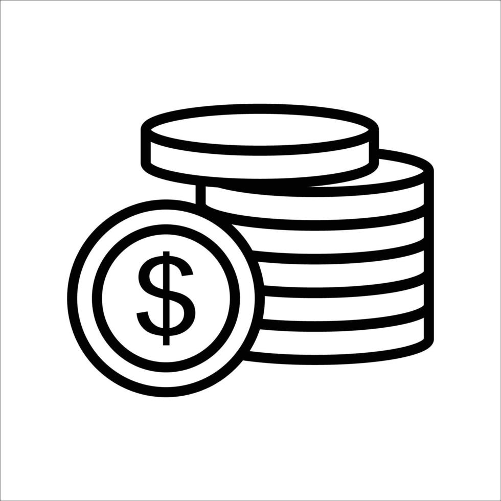geld - munt pictogram vector ontwerpsjabloon eenvoudig en schoon