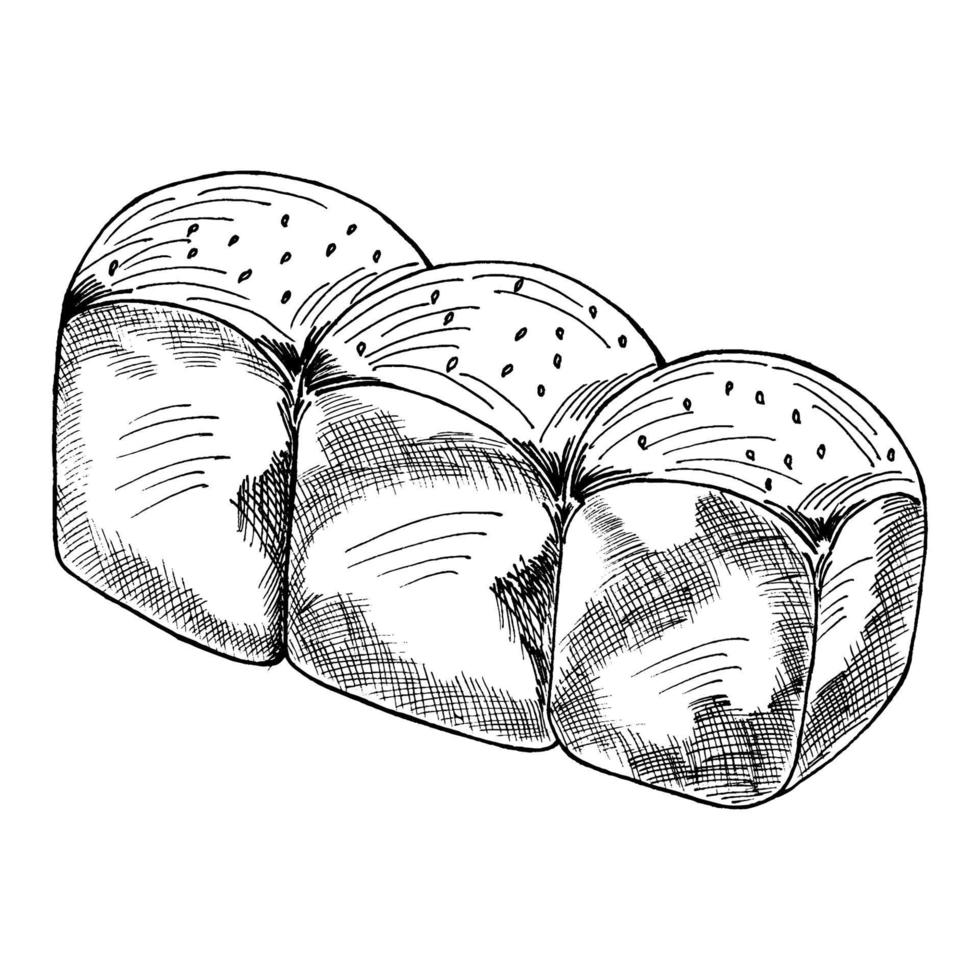 broodjes schets. geïsoleerd op een witte achtergrond. hand getekende vectorillustratie. retro stijl. vector