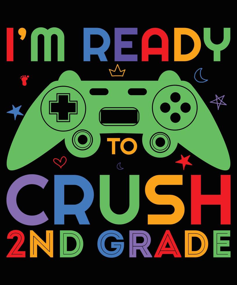 terug naar school gaming t-shirt ontwerp vector