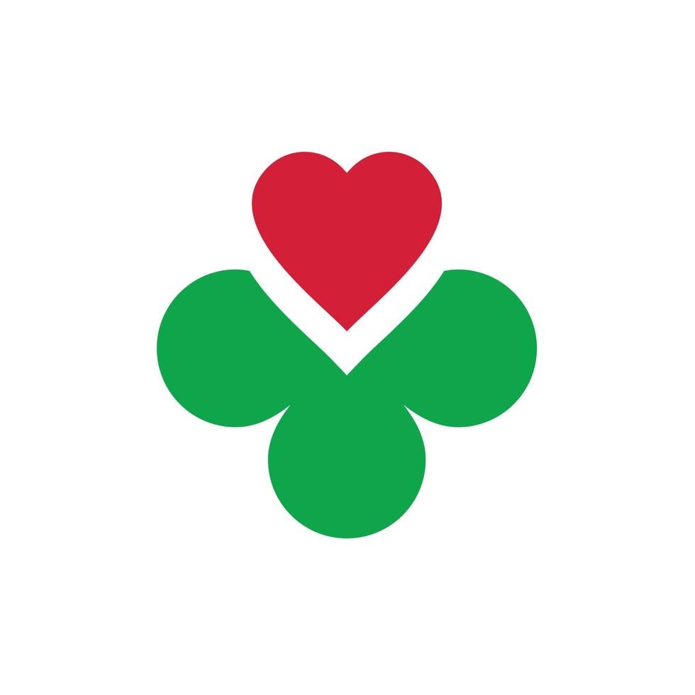 hart en klaver pictogram, vector logo concept