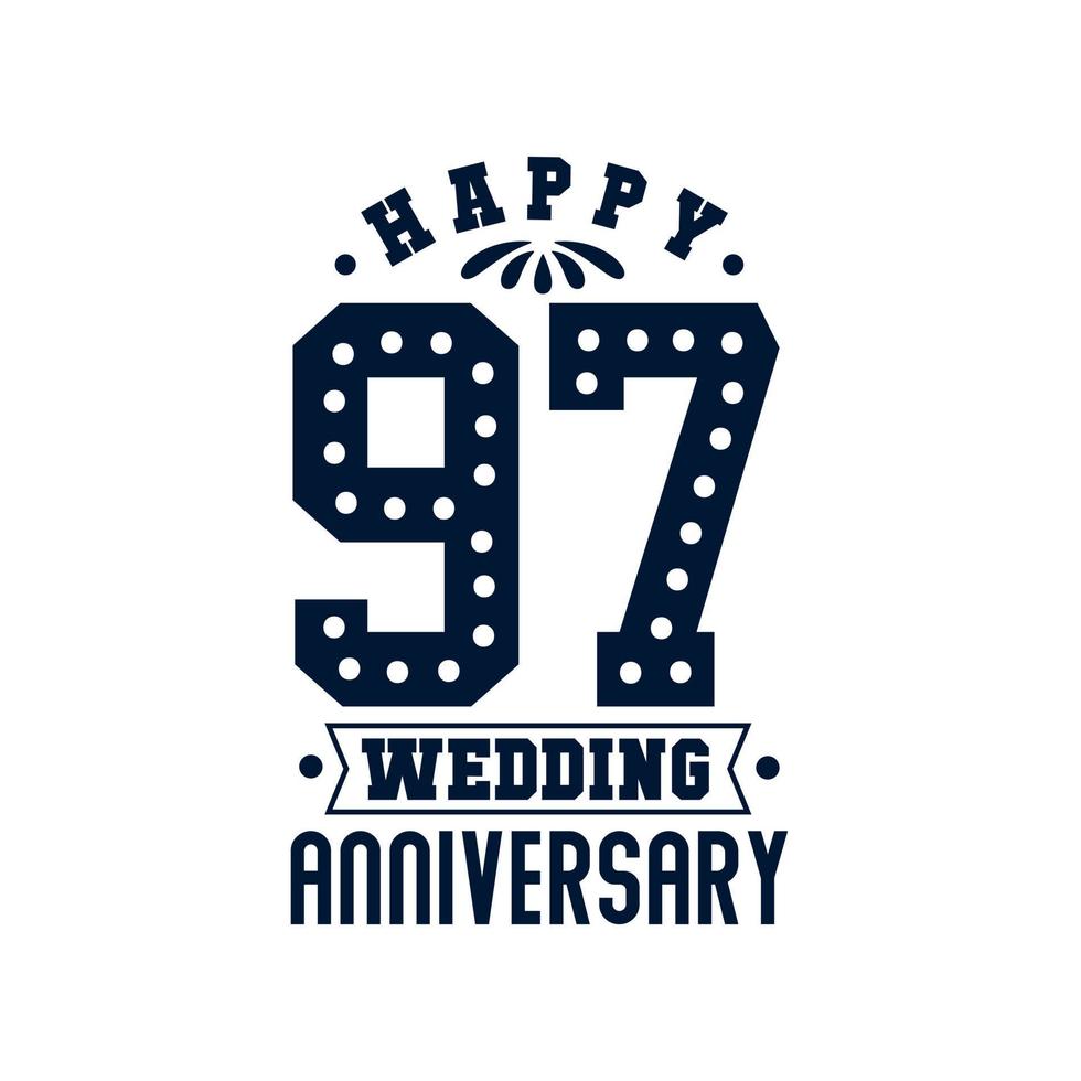 97 jubileumviering, gelukkige 97e huwelijksverjaardag vector