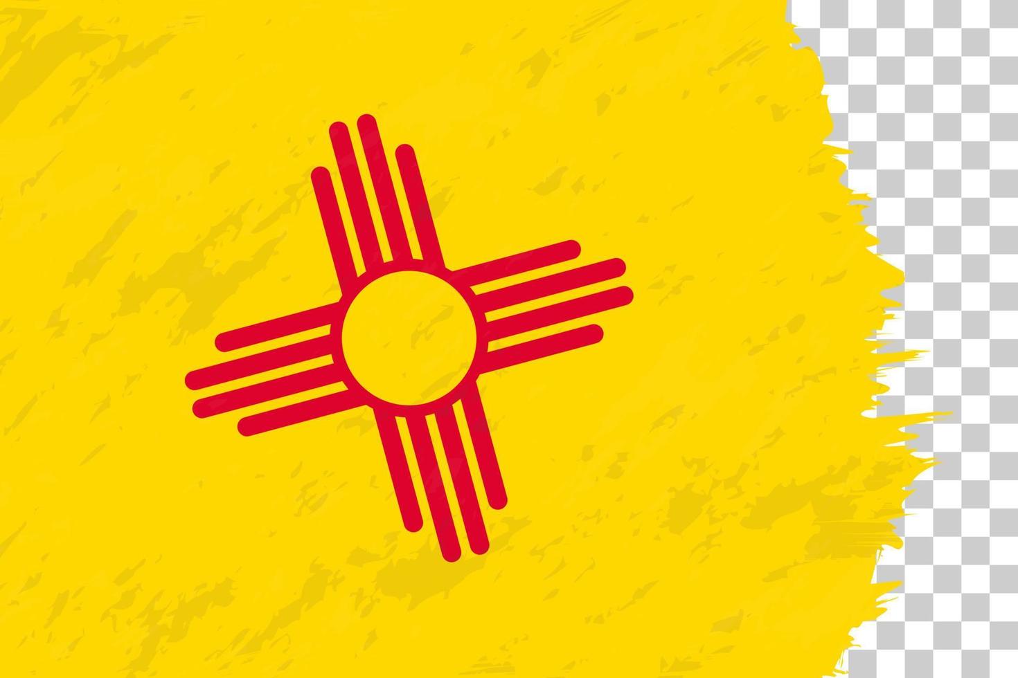 horizontale abstracte grunge geborsteld vlag van new mexico op transparant raster. vector