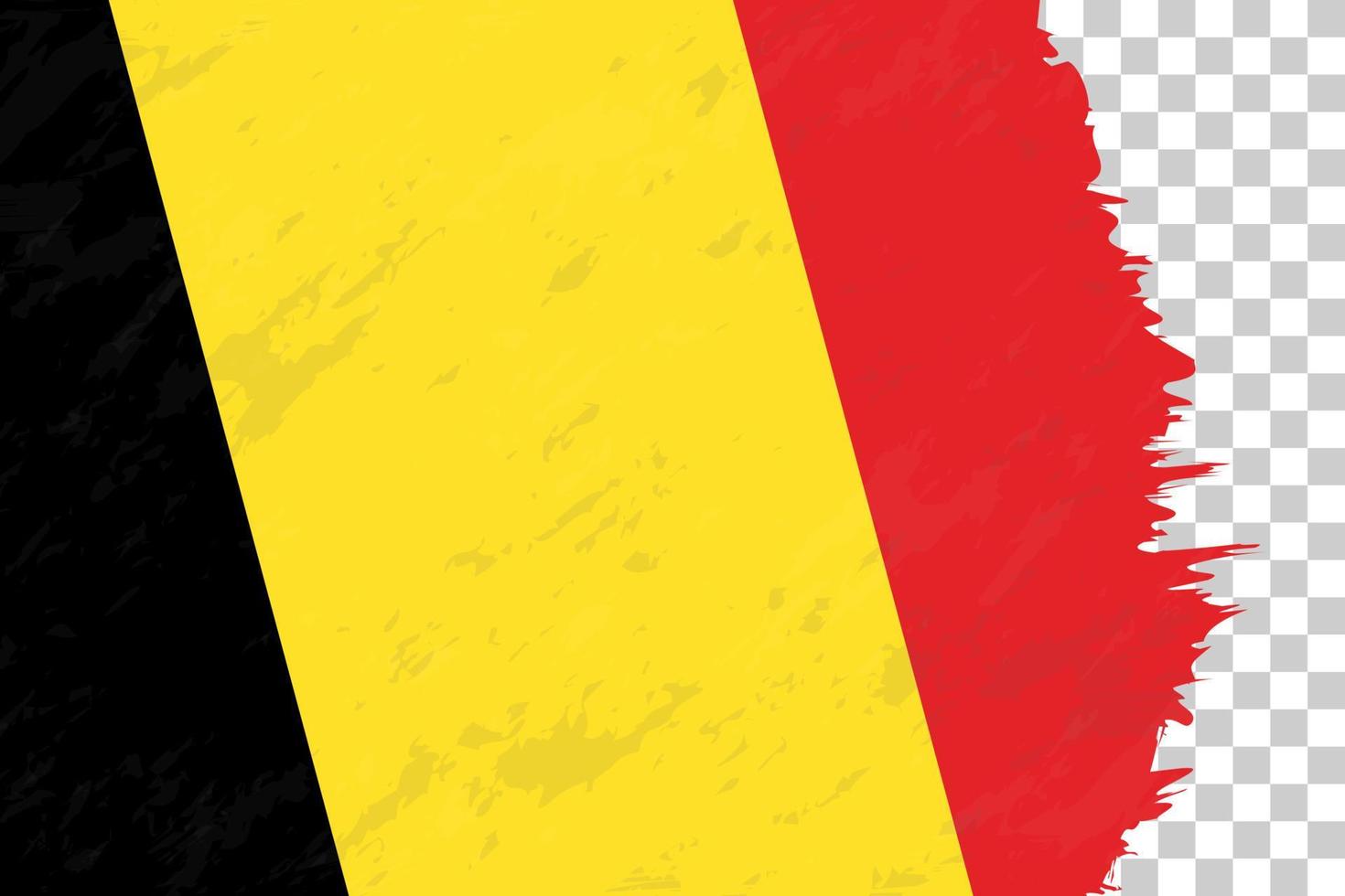 horizontale abstracte grunge geborsteld vlag van België op transparant raster. vector