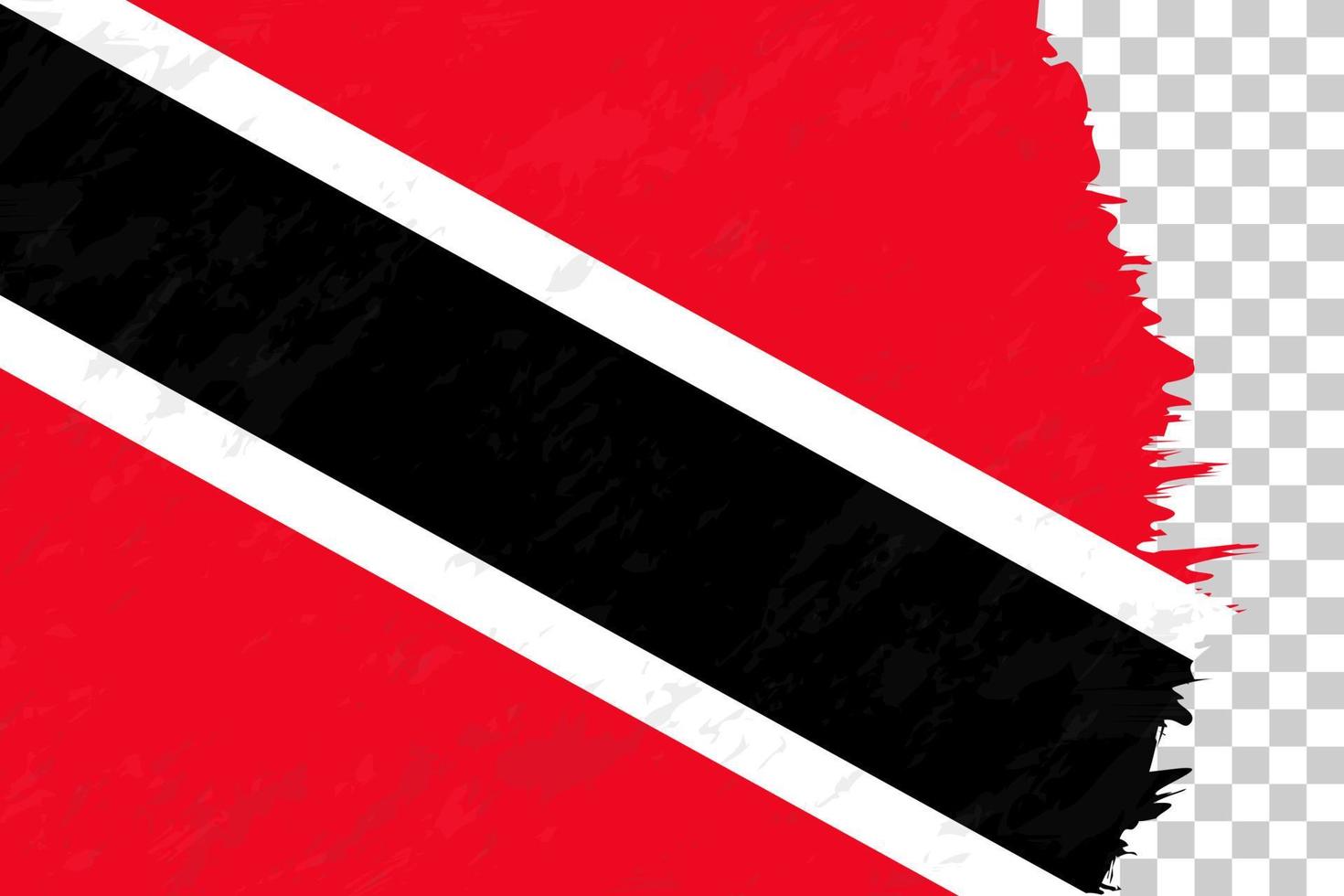 horizontale abstracte grunge geborsteld vlag van trinidad en tobago op transparant raster. vector