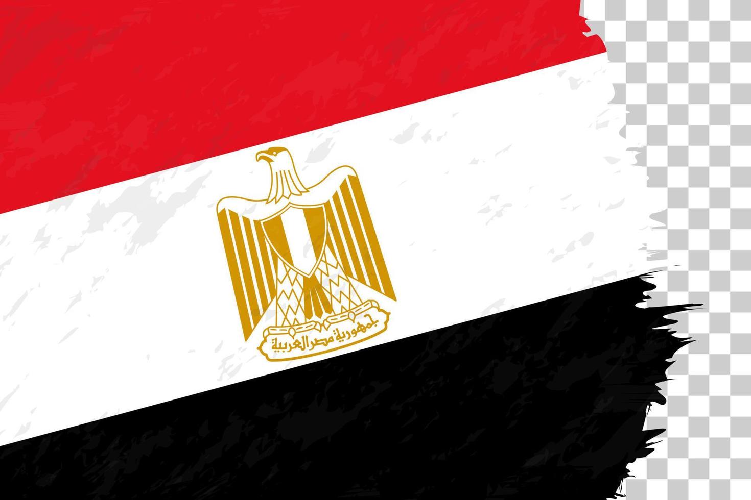 horizontale abstracte grunge geborsteld vlag van Egypte op transparant raster. vector